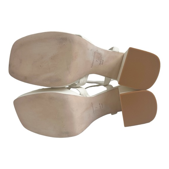 Reformation White Maize gathered leather platform sandals - Picture 7 of 11